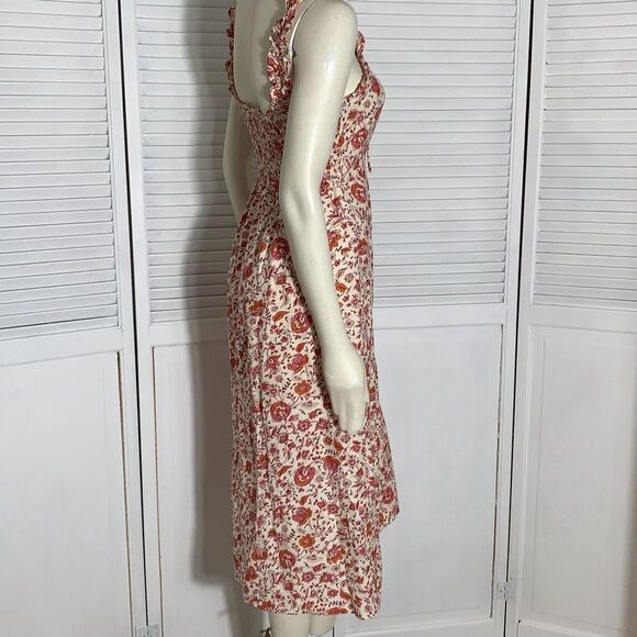 Japna Floral Midi Dress -  Tie Front Small - Picture 7 of 14